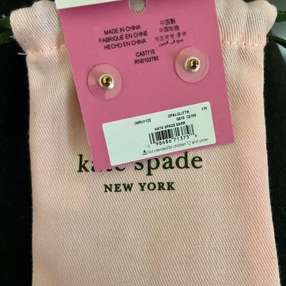 NWT - Kate Spade - Opal Glitter Stud Earrings - Picture 2 of 2
